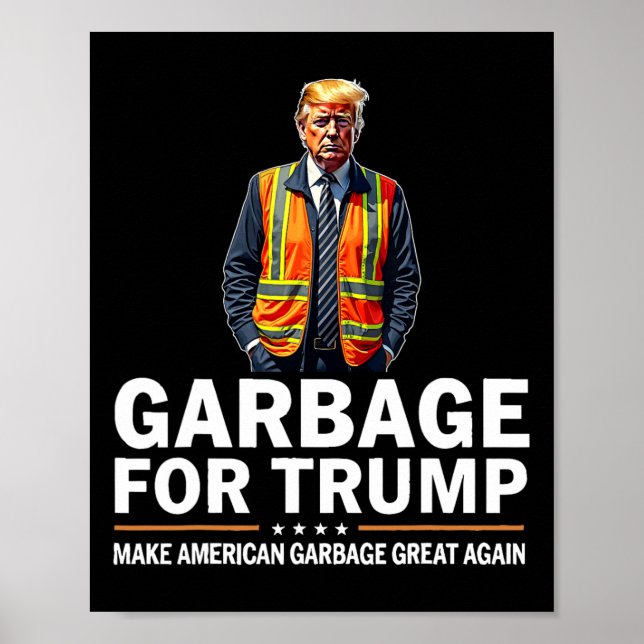 Poster Donald Trump Garbage Orange Vest de Segurança Refl (Frente)