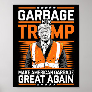 Poster Donald Trump Garbage Orange Vest de Segurança Refl