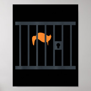 Poster Donald Trump impeachment anti-Trump atrás das grad