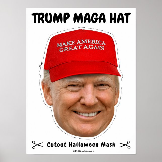 Poster Donald Trump MAGA Hat Halloween Mask (Frente)