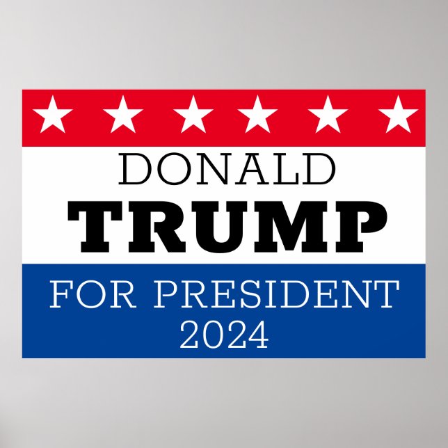 Poster Donald Trump Para O Presidente 2024 (Frente)