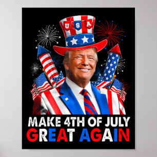 Poster Donald Trump Patriótico Serviço De Fogo Torna 4 De