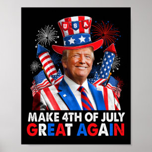 Poster Donald Trump Patriótico Serviço De Fogo Torna 4 De