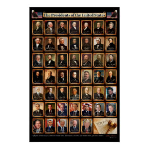 Póster Donald Trump Retrato dos 47 presidentes dos EUA