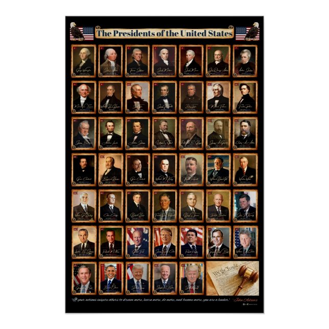 Póster Donald Trump Retrato dos 47 presidentes dos EUA (Frente)