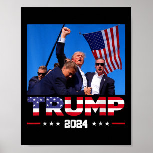 Poster Donald Trump Sobreviveu A Disparos Na Manifestação