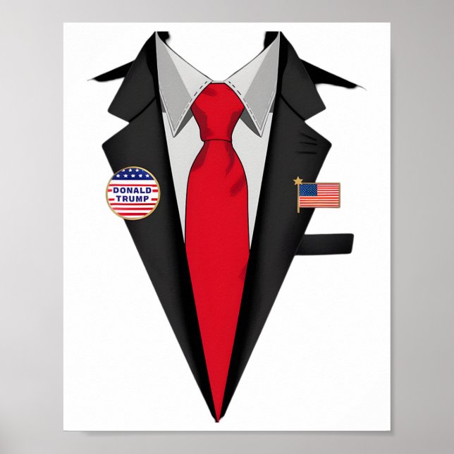 Poster Donald Trump Suit E Tie Halloween Costume (Frente)