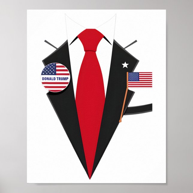Poster Donald Trump Suit E Tie Halloween Figurume 1 (Frente)