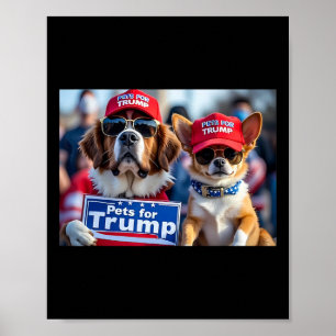 Poster Donald Trump Torna Os Cães Seguros Novamente Red H