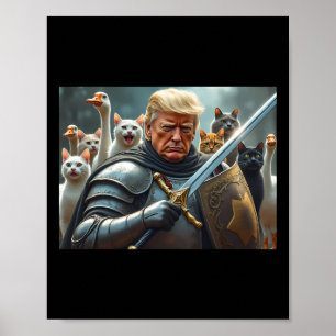Poster Donald Trump Torna Os Gatos Seguros Novamente 2024