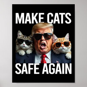 Poster Donald Trump Torna os Gatos Seguros Novamente Chap