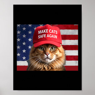Poster Donald Trump Torna os Gatos Seguros Novamente Chap