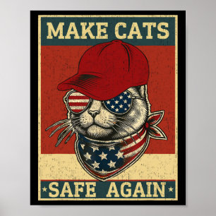 Poster Donald Trump Torna os Gatos Seguros Novamente Chap