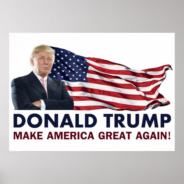 Póster Donald Trump US Flag (Frente)