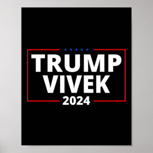 Poster Donald Trump Vivek Ramaswamy 2024 Presidente Repub