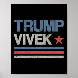 Poster Donald Trump Vivek Ramaswamy 2024 Presidente Repub