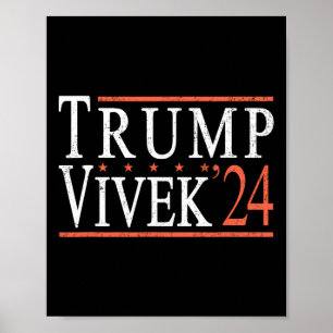Poster Donald Trump Vivek Ramaswamy 2024 Presidente Repúb