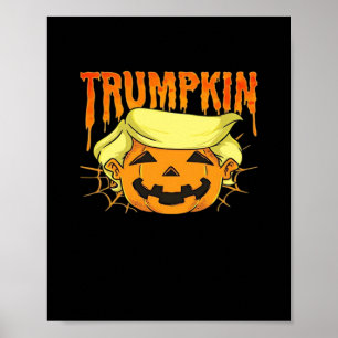 Poster Donald Trumpkin Funny Presidente Festa de Hallowee