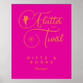 Poster Donativos E Livros De Fada Minimalistas Neon Pink 