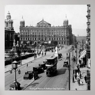 Poster Donegall Square, Belfast City Hall 1910 N. Irlanda