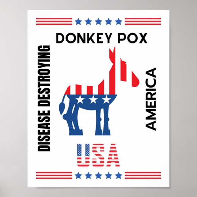 Poster Donkey Pox A Doença Destruindo Amavelmente A Améri (Frente)