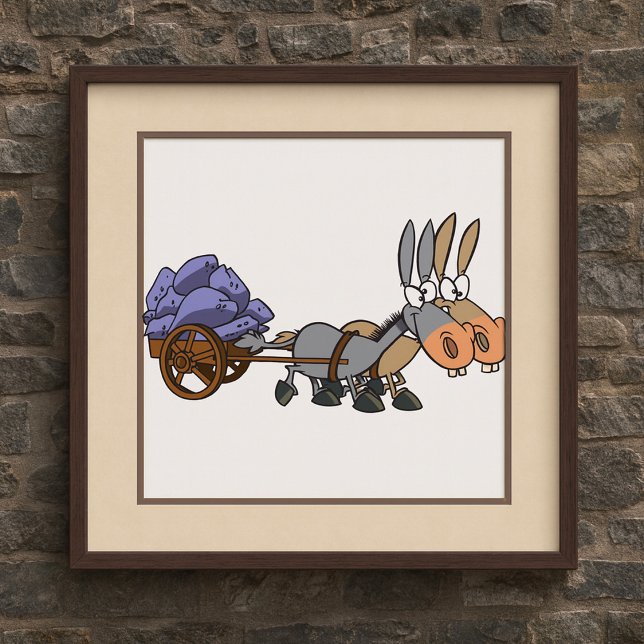 Poster Donkies puxando um carrinho (Criador carregado)