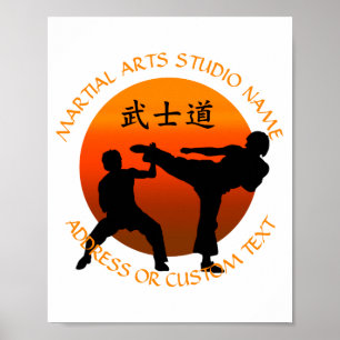 Poster Dono de Estúdio de Artes Marciais Karatê Taekwondo