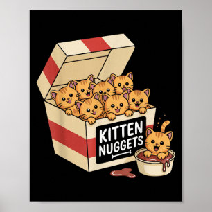 Poster Dono de Gatos Engraçado Gift Kitten Nuggets Comida