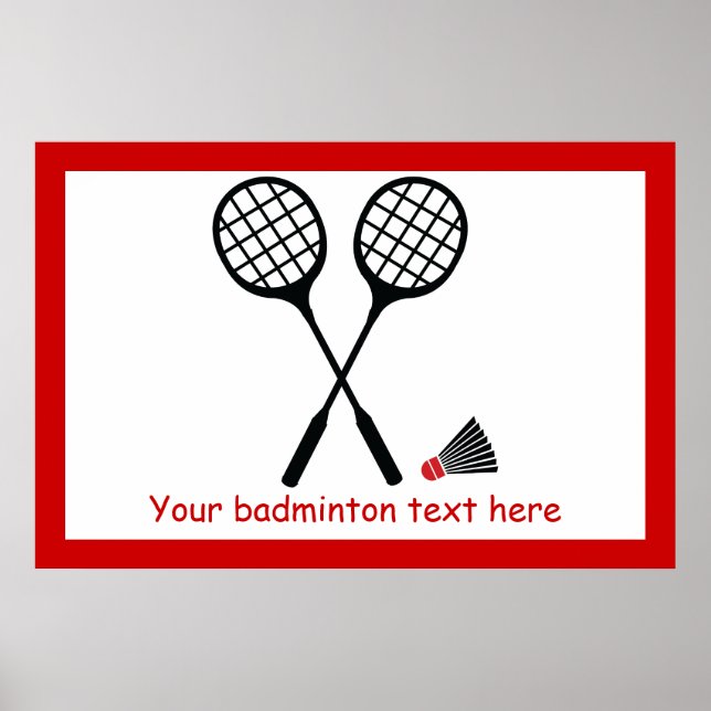 Poster Dons de Badminton, raquete e escuta (Frente)