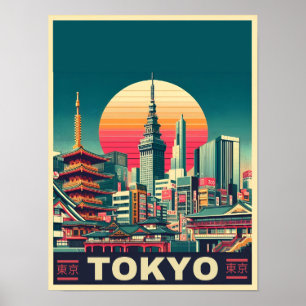 Poster Dons do Tokyo Japan viagem RETRO