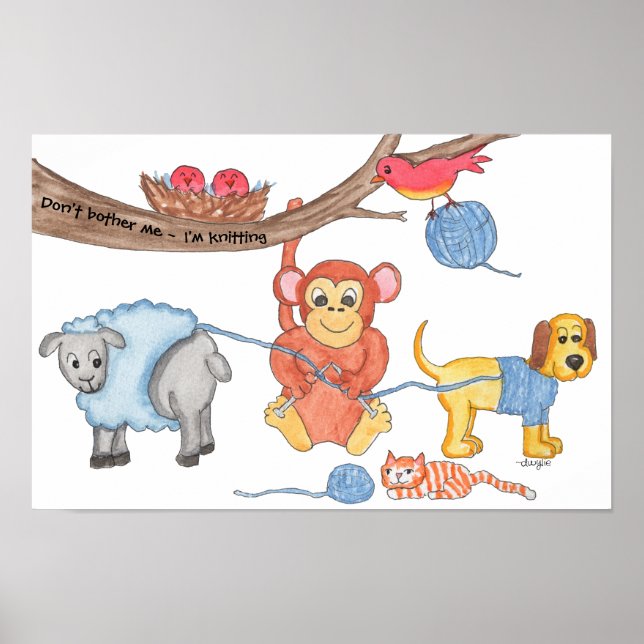 Poster Don't Bother Me - I'm Knitting (Frente)