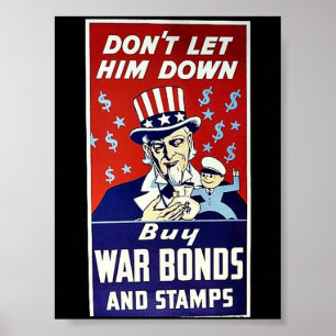 Póster Don't Let Him Down, Buy War Bonds And Stamps
