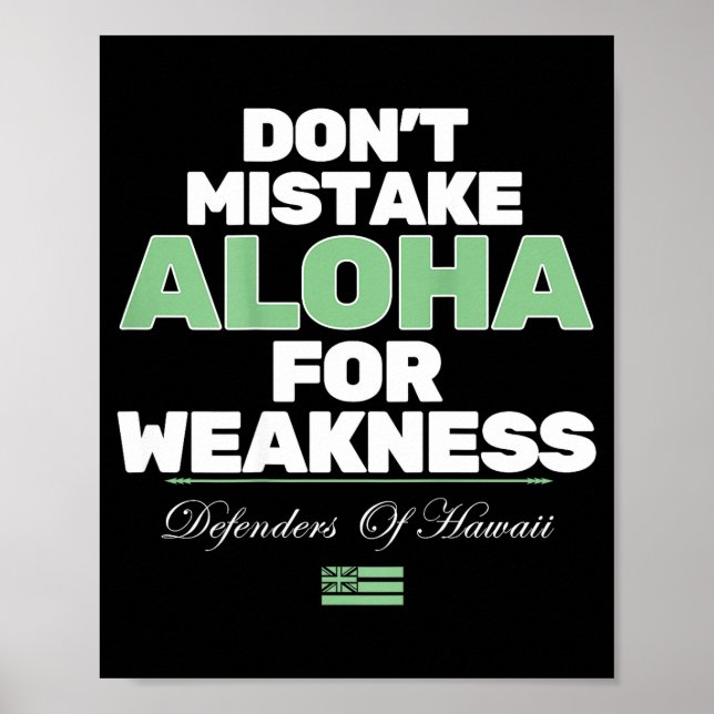 Poster Don't Mistake Aloha For Weakness (on Back)  (Frente)