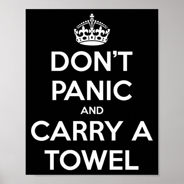Poster Dont Panic And Carry A Towel  (Frente)