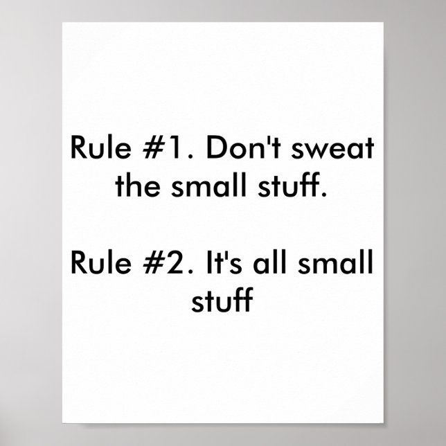 Poster Dont Sweat The Small Stuff  (Frente)