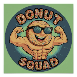 Póster Donut Squad - Músculos & Brilho
