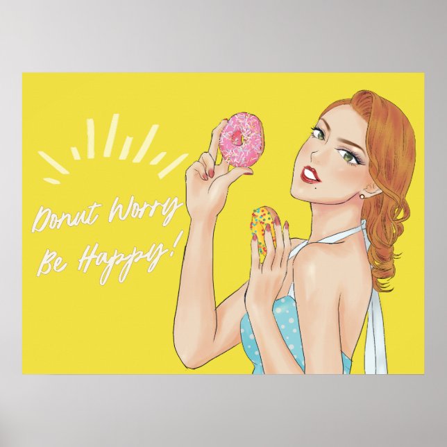 Poster Donut Worry, Be Happy (Frente)