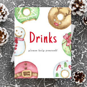 Poster Donuts de Natal biscoitos baby shower Bebidas