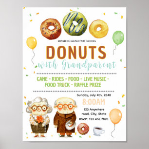 Poster Donuts editáveis com panfleto de avós