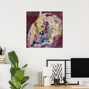 Póster Donzela (Virgem), Gustav Klimt, Arte Nova Antiga