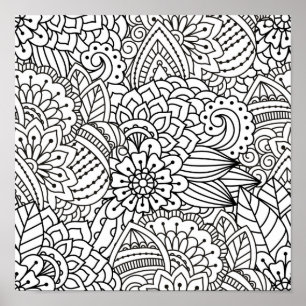 Poster Doodle 2 do design da flor