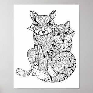 Póster Doodle 2 do Fox de Boho