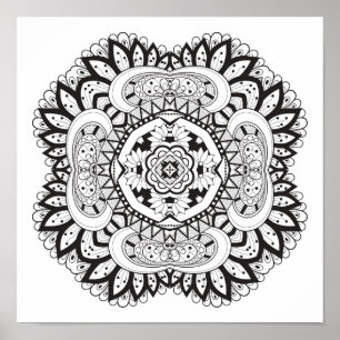 Póster Doodle bonito 2 do quadrado de Deco