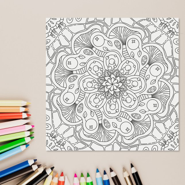 Poster Doodle Feliz: Página de Colorir de Outono (Criador carregado)