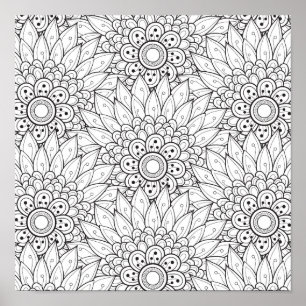 Póster Doodle floral 2 do jardim