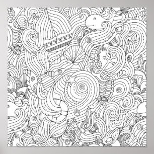 Póster Doodle náutico 2