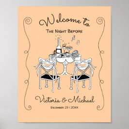 Poster Doodle Sketch Mesa Chairs Janto de ensaio Funky