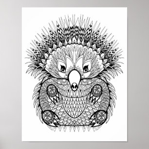 Póster Doodle tirado mão 2 do Echidna