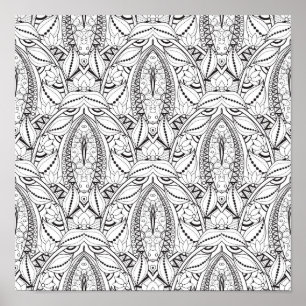 Póster Doodle tribal abstrato 2