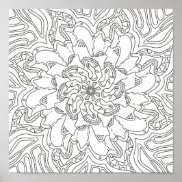 Poster Doodles Felizes: Página de Coloração para Adultos